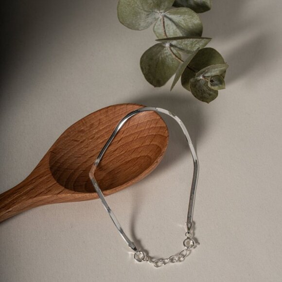 NWT Wendy Herringbone Bracelet 1.87mm // Italian Sterling Silver - Picture 3 of 5